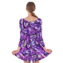 Botanical Violet Print Pattern 2 Long Sleeve Velvet Skater Dress View2