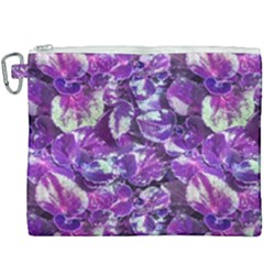 Botanical Violet Print Pattern 2 Canvas Cosmetic Bag (xxxl) by dflcprintsclothing