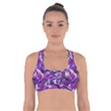 Botanical Violet Print Pattern 2 Cross Back Sports Bra View1