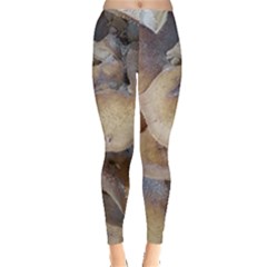 Close Up Mushroom Abstract Leggings  by Fractalsandkaleidoscopes