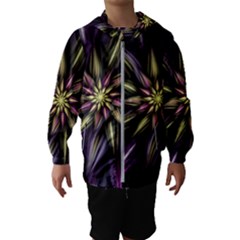 Fractal Flower Floral Abstract Kids  Hooded Windbreaker by HermanTelo