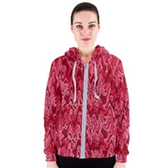 Background Abstract Surface Red Women s Zipper Hoodie by HermanTelo