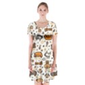 Animal Patterns Safari Short Sleeve V-neck Flare Dress View1