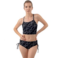 Black And White Ethnic Geometric Pattern Mini Tank Bikini Set by dflcprintsclothing