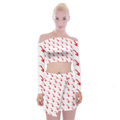 Create Your Own Custom Online Full Print Blank Template Off Shoulder Top With Mini Skirt Set by startdesign