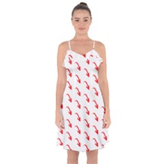 Create Your Own Custom Online Full Print Blank Template Ruffle Detail Chiffon Dress by startdesign