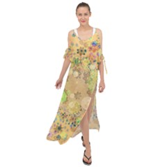 Flowers Color Colorful Watercolour Maxi Chiffon Cover Up Dress by HermanTelo