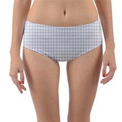 Aesthetic Black And White Grid Paper Imitation Reversible Mid-waist Bikini Bottoms by genx