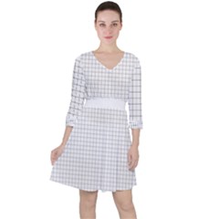 Aesthetic Black And White Grid Paper Imitation Ruffle Dress by genx