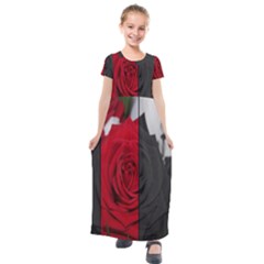 Roses Rouge Fleurs Kids  Short Sleeve Maxi Dress by kcreatif