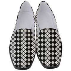 White Plaid Texture Women s Classic Loafer Heels by Mariart