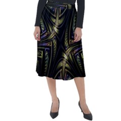 Fractal Texture Pattern Classic Velour Midi Skirt  by HermanTelo