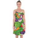 Vegetables Bell Pepper Broccoli Ruffle Detail Chiffon Dress View1