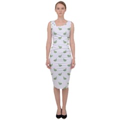 Iguana Sketchy Cartoon Style Drawing Pattern 2 Sleeveless Pencil Dress by dflcprintsclothing