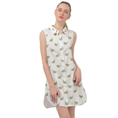 Iguana Sketchy Cartoon Style Drawing Pattern 2 Sleeveless Shirt Dress by dflcprintsclothing