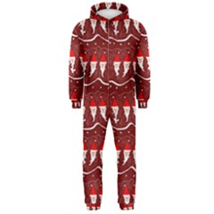 Bearded Santa Pattern Hooded Jumpsuit (men)  by bloomingvinedesign