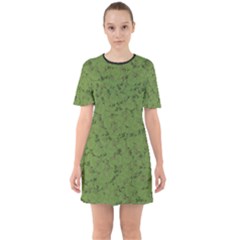 Groyper Pepe The Frog Original Meme Funny Kekistan Green Pattern Sixties Short Sleeve Mini Dress by snek