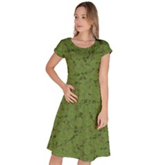 Groyper Pepe The Frog Original Meme Funny Kekistan Green Pattern Classic Short Sleeve Dress by snek