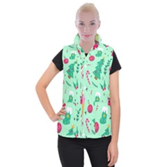 Funny Christmas Pattern Background Women s Button Up Vest by Vaneshart