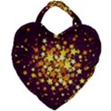 Colorful Confetti Stars Paper Particles Scattering Randomly Dark Background With Explosion Golden St Giant Heart Shaped Tote View2