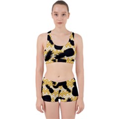 Ananas Chevrons Noir/jaune Work It Out Gym Set by kcreatif