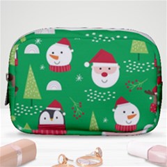 Cute Face Christmas Character Cute Santa Claus Reindeer Snowman Penguin Make Up Pouch (small) by Vaneshart