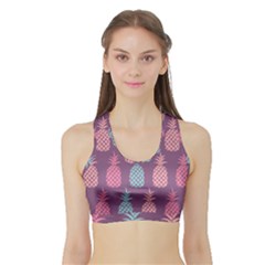 Pineapple Wallpaper Pattern 1462307008mhe Sports Bra With Border by Sobalvarro