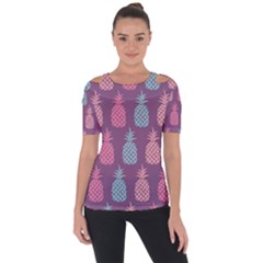 Pineapple Wallpaper Pattern 1462307008mhe Shoulder Cut Out Short Sleeve Top by Sobalvarro