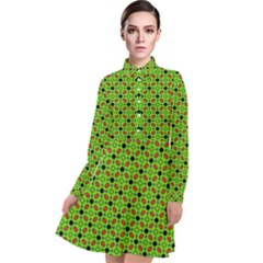 Texture Seamless Christmas Long Sleeve Chiffon Shirt Dress by HermanTelo