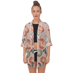 Hygge Seamless Pattern Open Front Chiffon Kimono by Vaneshart