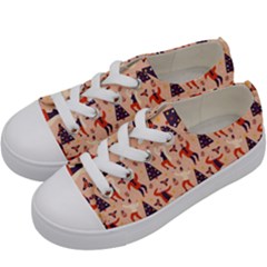 Funny Christmas Pattern Kids  Low Top Canvas Sneakers by Vaneshart