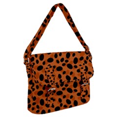 Orange Cheetah Animal Print Buckle Messenger Bag by mccallacoulture