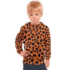 Orange Cheetah Animal Print Kids  Hooded Pullover by mccallacoulture