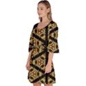 Pattern Stained Glass Triangles Velour Kimono Dress View2