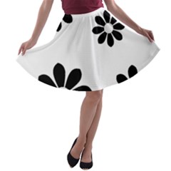 Land Of Flowers A-line Skater Skirt by moonlightladybug