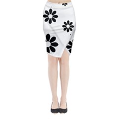 Land Of Flowers Midi Wrap Pencil Skirt by moonlightladybug