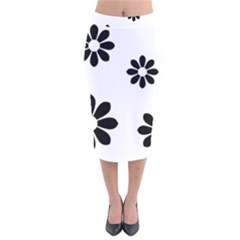 Land Of Flowers Velvet Midi Pencil Skirt by moonlightladybug