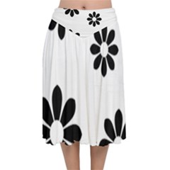 Land Of Flowers Velvet Flared Midi Skirt by moonlightladybug