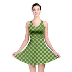 Df Green Domino Reversible Skater Dress by deformigo