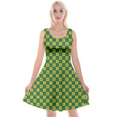 Df Green Domino Reversible Velvet Sleeveless Dress by deformigo