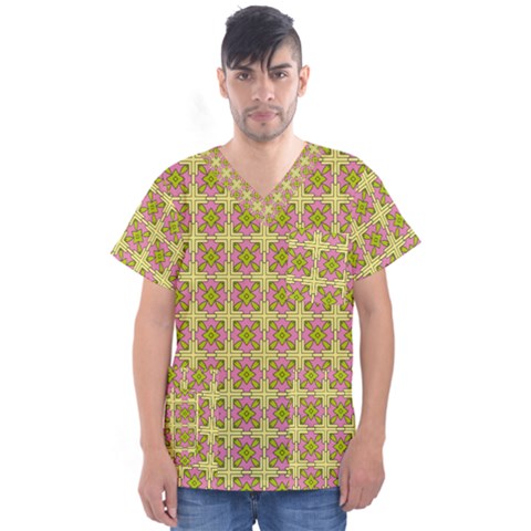 Df Blootomy Men s V-neck Scrub Top by deformigo