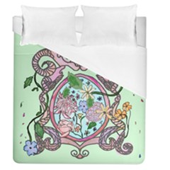 Flowers Inside The Mirror Duvet Cover (queen Size) by fabqa