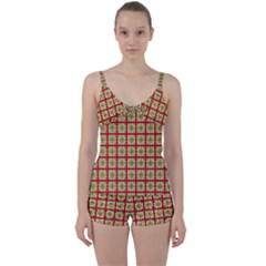 Df Hackberry Grid Tie Front Two Piece Tankini by deformigo