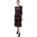 Dark Chocolate Seamless Pattern Sweet Texture Ruffle End Midi Chiffon Dress View1