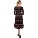 Dark Chocolate Seamless Pattern Sweet Texture Ruffle End Midi Chiffon Dress View2