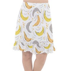 Seamless Stylish Pattern With Fresh Yellow Bananas Background Fishtail Chiffon Skirt by Wegoenart