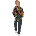 Fashionable Seamless Tropical Pattern With Bright Green Blue Plants Leaves Kids  Hooded Pullover View2