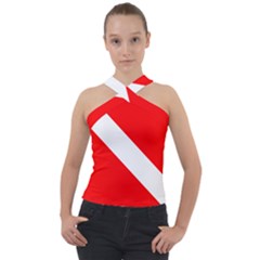 Diving Flag Cross Neck Velour Top by FlagGallery