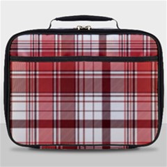 Red Abstract Check Textile Seamless Pattern Full Print Lunch Bag by Wegoenart