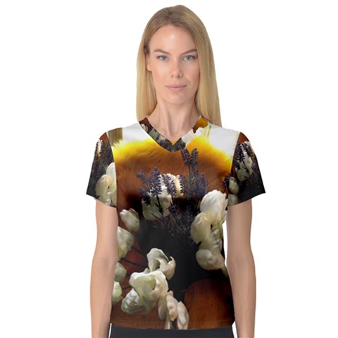 Tulips 1 2 V-neck Sport Mesh Tee by bestdesignintheworld